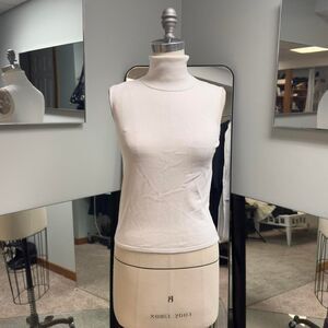 Nina Ricci Theyskens White Knit Turtleneck Tank